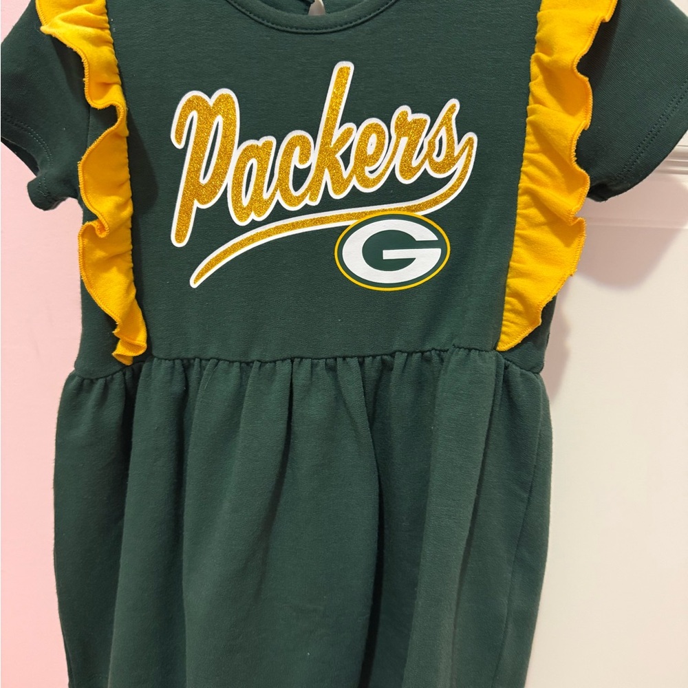 NFL Green Packers Dress with Gold Accents